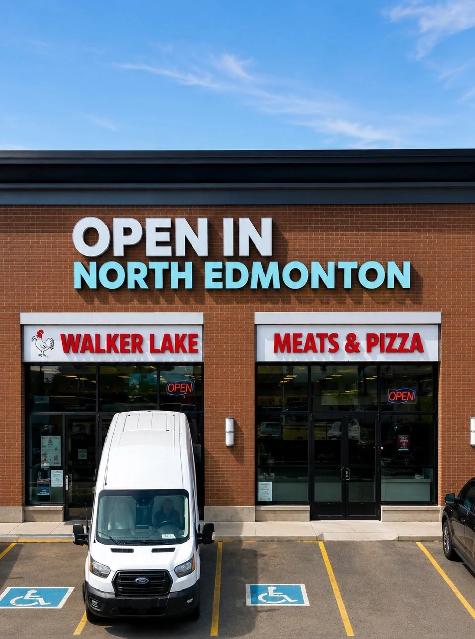 Walker Lake Meats And Pizza Schonsee Landing Edmonton halal meat shop north Edmonton Lake District