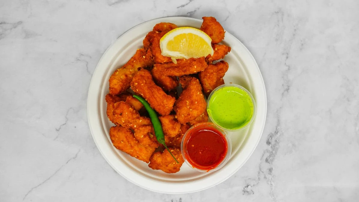 South Asian sides and pakora at Walker Lake Meats Edmonton