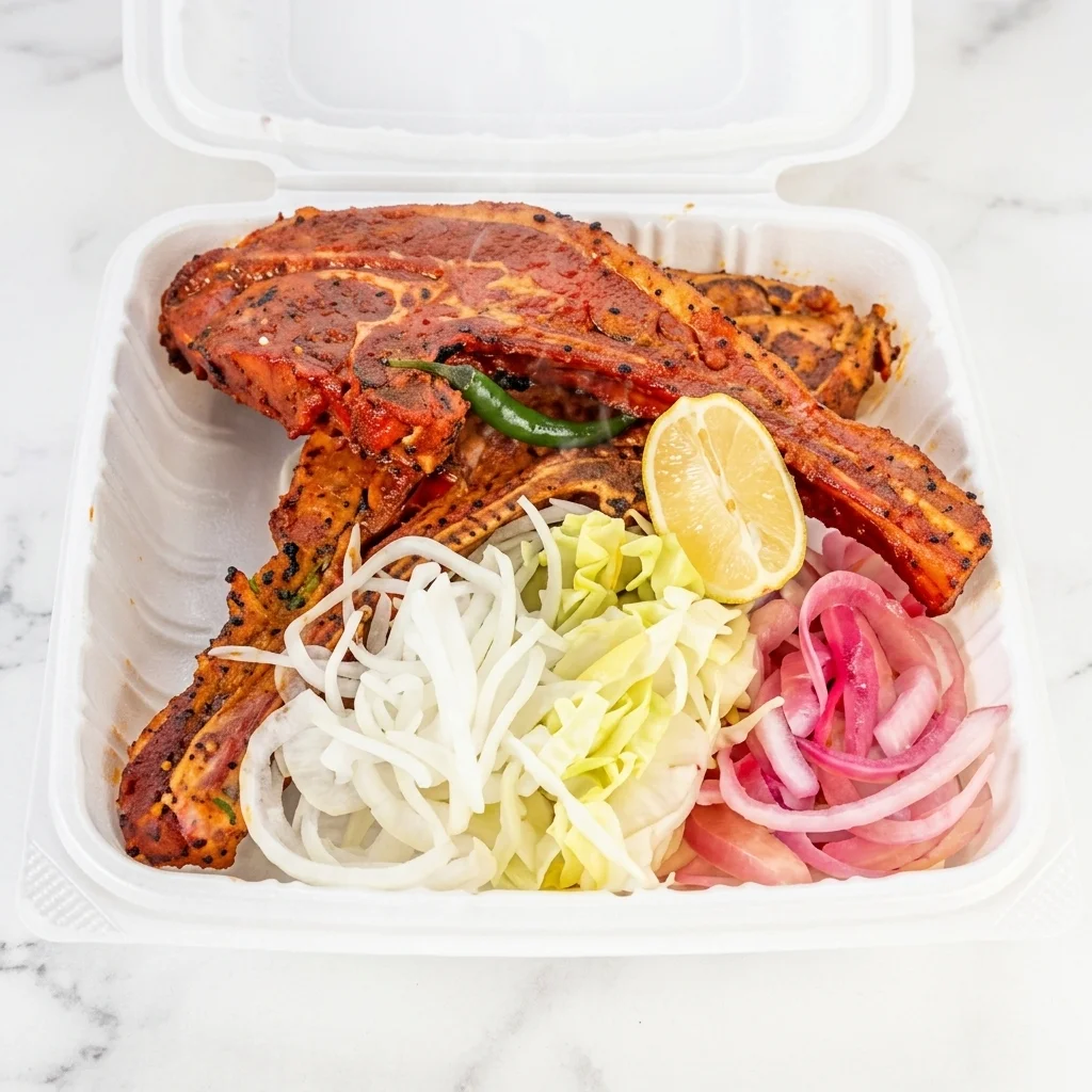 Marinated halal lamb chops at Walker Lake Meats Edmonton premium South Asian marinated lamb