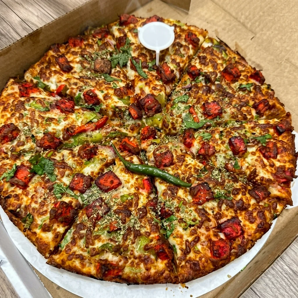 Punjabi pizza and Paneer Tikka Pizza at Walker Lake Meats Edmonton signature South Asian halal pizza